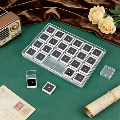 24-Grid Transparent Acrylic Loose Diamond Package Organizer Boxes&nbsp;CON-WH0085-207B