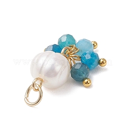 Natural Green Aventurine & Garne & Amethyst & Rose Quartz & Apatite Faceted Round & Potato Pearl Pendants&nbsp;PALLOY-JF04750-03
