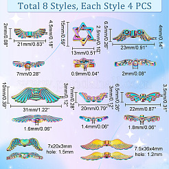 32Pcs 8 Style Rack Plating Alloy Beads&nbsp;FIND-PH0007-63