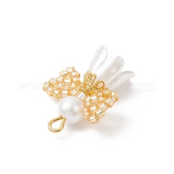 7Pcs 7 Colors Glass Seed Beaded Angel Pendants&nbsp;PALLOY-MZ00995