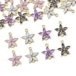 24Pcs 4 Colors Alloy Rhinestone Connector Charms&nbsp;ALRI-FS0001-13
