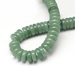 Flat Round/Disc Natural Green Aventurine Beads Strands&nbsp;X-G-R310-10