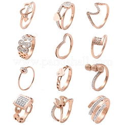 Crystal Rhinestone Finger Ring&nbsp;RJEW-MSMC002-17RG
