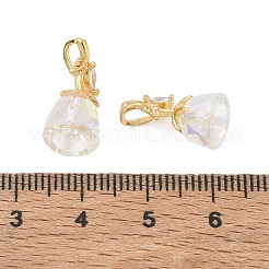 Brass Micro Pave Cubic Zirconia Pendants&nbsp;CU-CBA8C34-01G-01