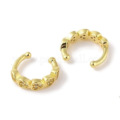 Brass Micro Pave Clear Cubic Zirconia Cuff Earrings for Women&nbsp;EJEW-I305-31G
