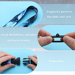 2Pcs 2 Style Polyester Ribbon Card Holder Lanyard&nbsp;DIY-GF0008-33
