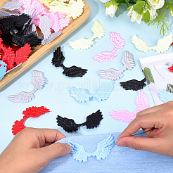 60Pcs 6 Colors Satin Computerized Embroidery Cloth Iron on/Sew on Patches&nbsp;DIY-GF0012-53
