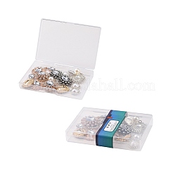16Pcs 6 Style ABS Plastic Imitation Pearl & Alloy Cabochons&nbsp;RB-BC0001-04