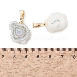Natural Sunflower Druzy Agate Slice Pendants&nbsp;PALLOY-JF05235