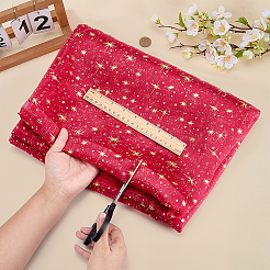 2M Star Pattern Polyester Gold Stamping Fabric&nbsp;AJEW-WH0061-035A