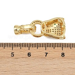 Brass Micro Pave Cubic Zirconia Fold Over Clasps&nbsp;ZIRC-L062-K01-G