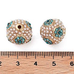 Golden Plated Alloy Rhinestone Beads&nbsp;FIND-E046-14G-02