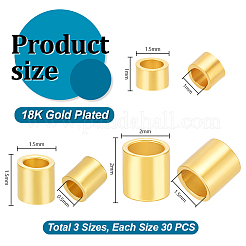 90Pcs 3 Styles 925 Sterling Silver Spacer Tube Beads&nbsp;STER-PH0004-53