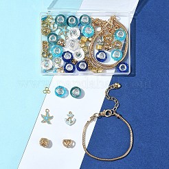 DIY Marine Theme Resin & Alloy Enamel Bead European Bracelet Making Kits&nbsp;DIY-FS0006-87