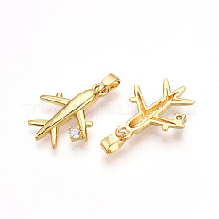 Brass Micro Pave Cubic Zirconia Pendants&nbsp;KK-T070-80G