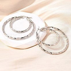 201 Stainless Steel Earrings&nbsp;LS-EJEW-Q026-06P-A