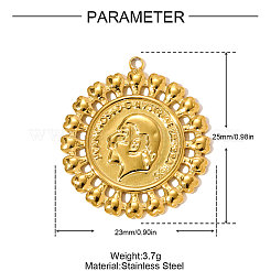 304 Stainless Steel Pendants&nbsp;STAS-OY009-73G