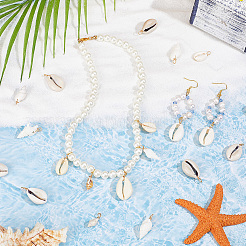 100Pcs 4 Style Natural Shell Pendant&nbsp;PALLOY-NB00011