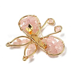 Butterfly Natural Rose Quartz Brooch&nbsp;G-A278-02G-08