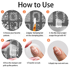 3Pcs Plastic Nail Art Image Templates&nbsp;AJEW-PH0006-64