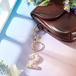 Number 2 Transparent Resin Keychains&nbsp;KEYC-TADJ0001-10B