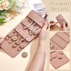 Rectangle PU Leather with Microfiber Jewelry Rolls&nbsp;ABAG-WH0072-013