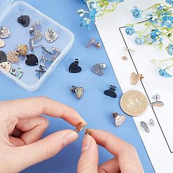 30Pcs 5 Colors Heart Shape with Textured PVD Vacuum Plating 304 Stainless Steel Stud Earring Findings&nbsp;EJEW-UN0001-62