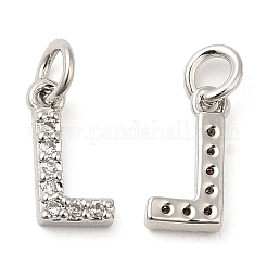 Brass Micro Pave Grade AAA Cubic Zirconia Charms&nbsp;ZIRC-P067-11P-L-NR