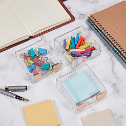 3Pcs 3 Colors Square Acrylic Stick Note Pad Holder&nbsp;OFST-GO0001-10