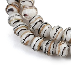 Handmade Gold Sand Lampwork Beads Strands&nbsp;LAMP-T007-13E