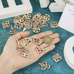 24Pcs 6 Style Iron with Glass Pendants&nbsp;IFIN-TA0001-61