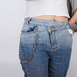 2Pcs 2 Style Zinc Alloy Skull Link Chain Waist Belt&nbsp;AJEW-AR0001-75