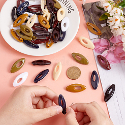 48Pcs Hollow Oval Plastic Cover Scarf Safety Pin&nbsp;JEWB-WH0023-58P