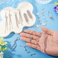 14Pcs 7 Styles Alloy Micro Pave Clear Cubic Zirconia Big Pendants&nbsp;FIND-TA0008-61