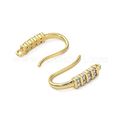 Brass Micro Pave Clear Cubic Zirconia Earring Hooks&nbsp;KK-B142-27G