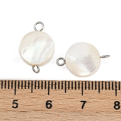 Natural Shell Disc Connector Charms&nbsp;STAS-D378-21P