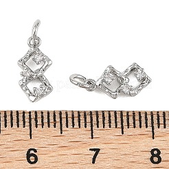 SHEGRACE Brass Micro Pave Clear Cubic Zirconia Charms&nbsp;XGRQ4N764-728P