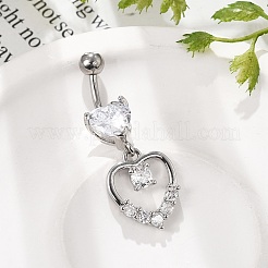 Alloy Crystal Rhinestone Dangle Curved Barbell Belly Rings&nbsp;LS-AJEW-R007-04P-06