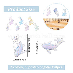 420Pcs 7 Colors Glitter Powder Resin Cabochons&nbsp;MRMJ-CP0001-04