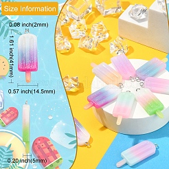 40Pcs 8 Colors Gradient Color Opaque Resin Pendants&nbsp;RESI-CJ0002-58
