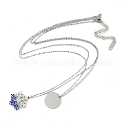 304 Stainless Steel Double Layered Necklaces&nbsp;NJEW-P320-14G-01