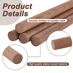 Round Walnut Wooden Sticks&nbsp;WOOD-WH0034-27B