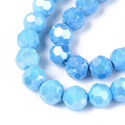 Anti-Tarnish Electroplate Glass Beads Strands&nbsp;EGLA-T021-8mm-15-15