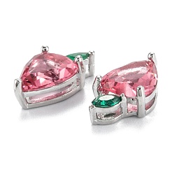 Brass Cubic Zirconia Charms&nbsp;ZIRC-G170-02P