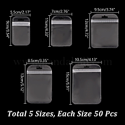250Pcs 5 Styles Transparent Plastic Resealable Packaging Bags&nbsp;OPP-NB0001-03