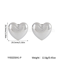 304 Stainless Steel Heart Stud Earrings&nbsp;ME6612-2