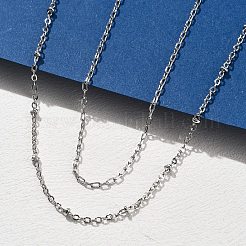 Brass Double Layer Necklaces&nbsp;NJEW-D302-51P