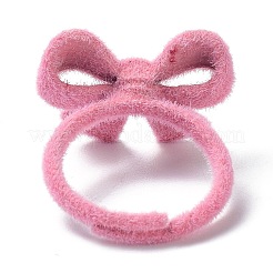 Bowknot Flocky Adjustable Rings&nbsp;RJEW-G117-02