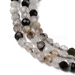Natural Tourmalinated Quartz Beads Strands&nbsp;G-A318-A03-3mm-01