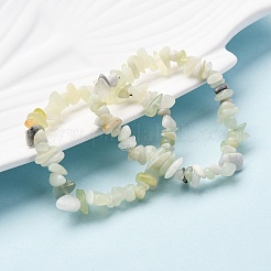 Unisex Chip Natural New Jade Beaded Stretch Bracelets&nbsp;BJEW-S143-50